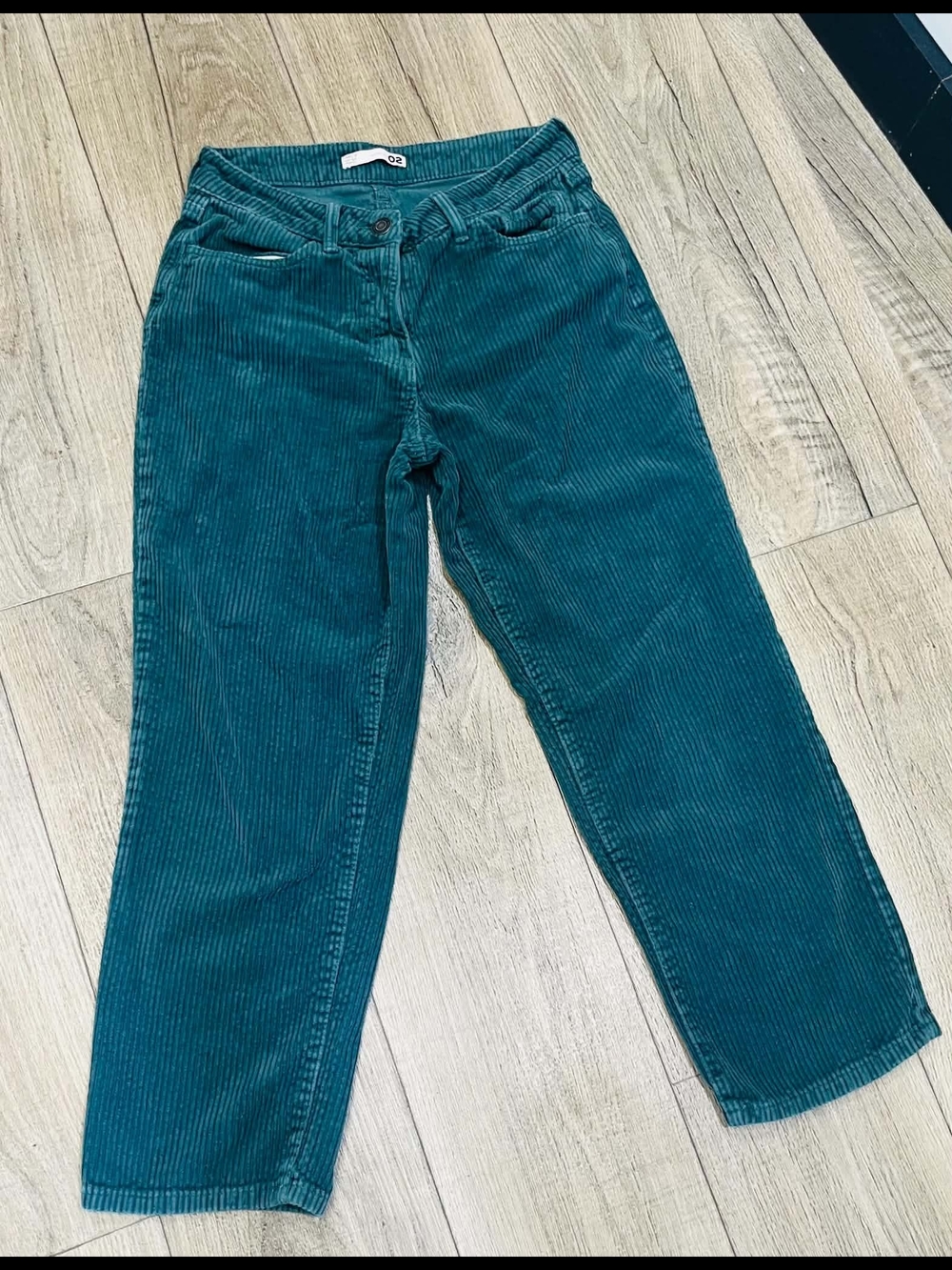 Women’s Teal Straight-Leg Corduroy Jeans